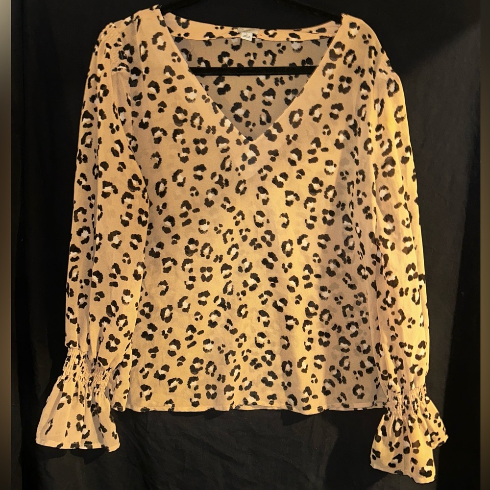 a new day Leopard Print V-Neck Blouse